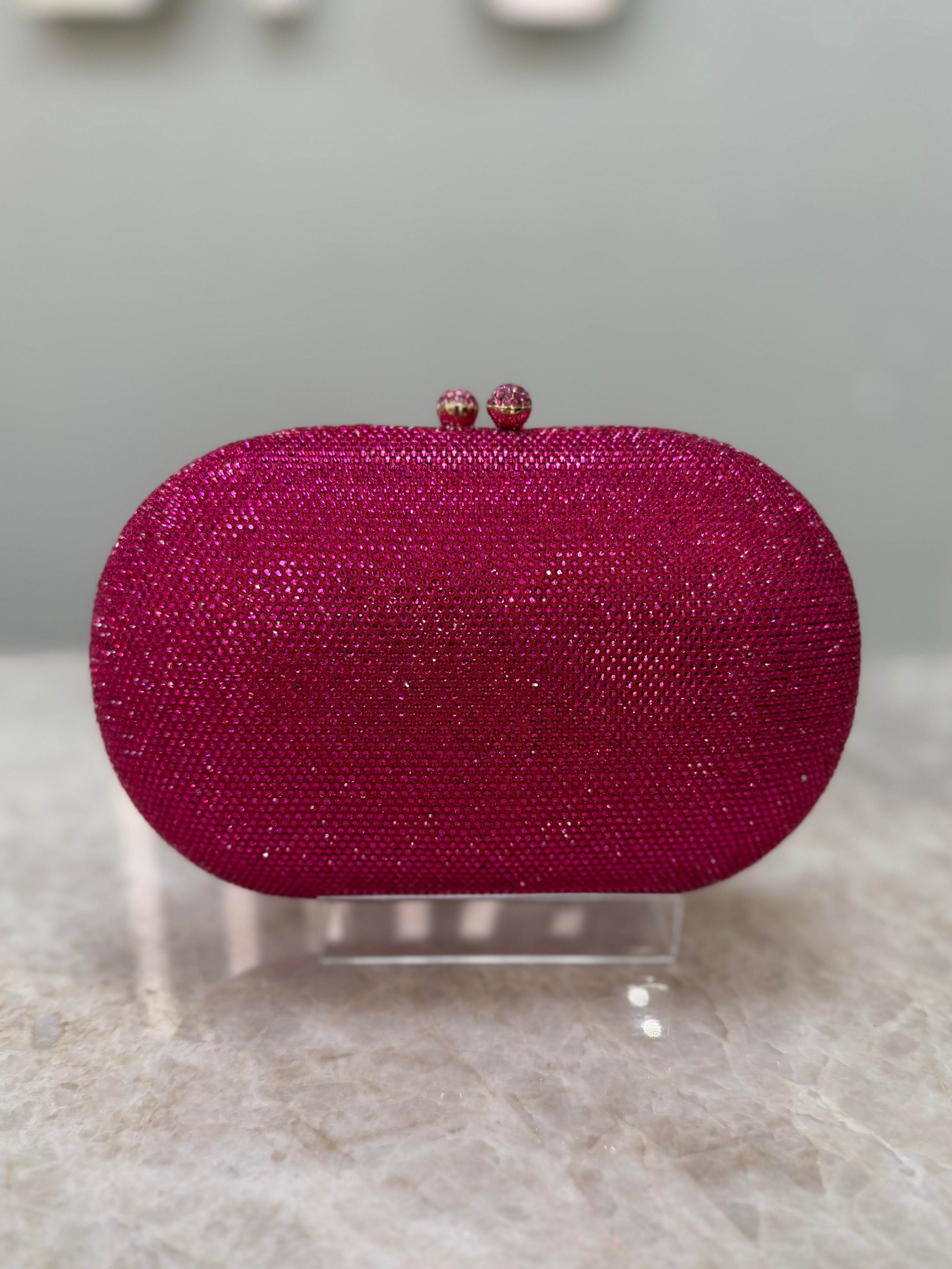 CLUTCH STRASS PINK OVAL