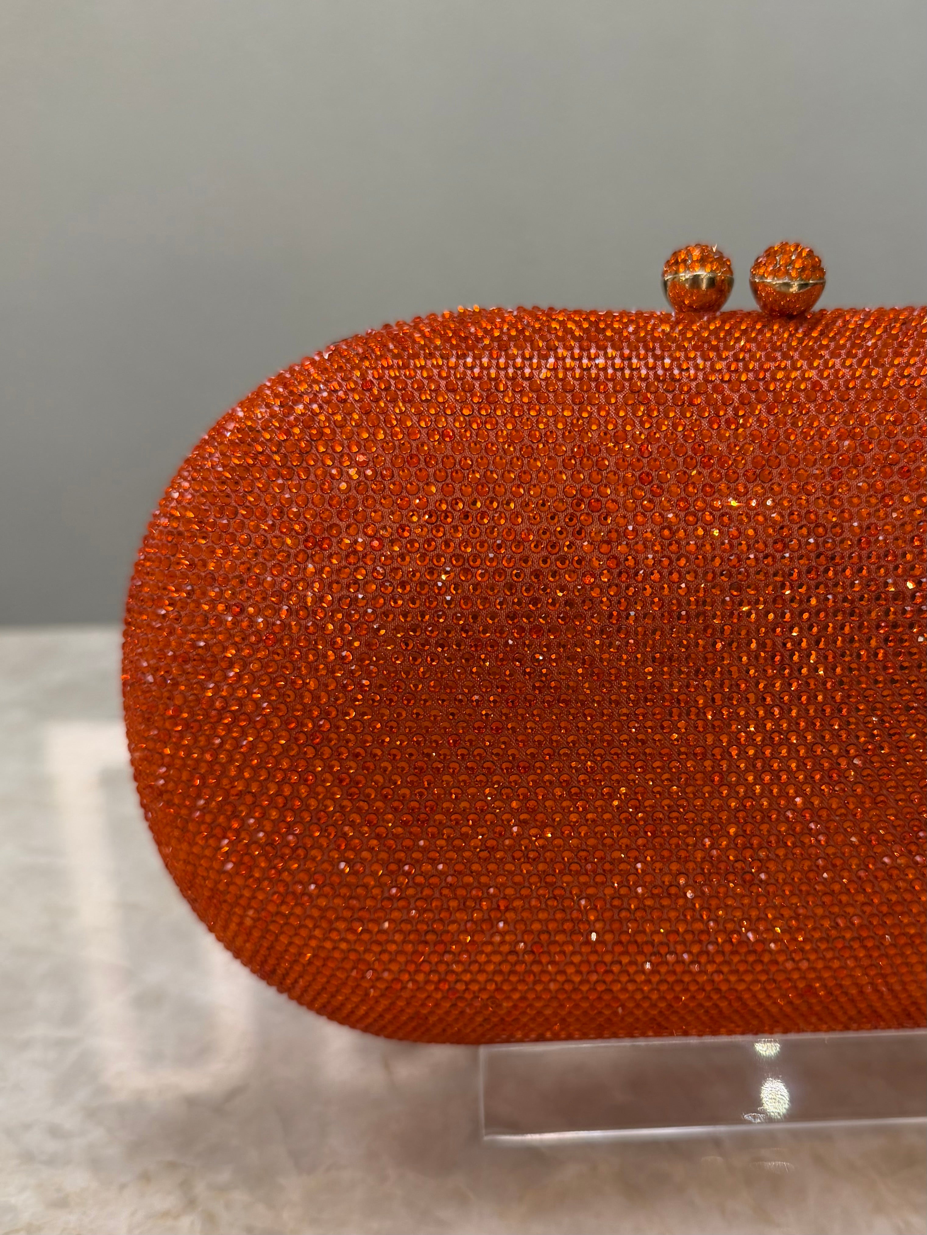 CLUTCH STRASS LARANJA OVAL