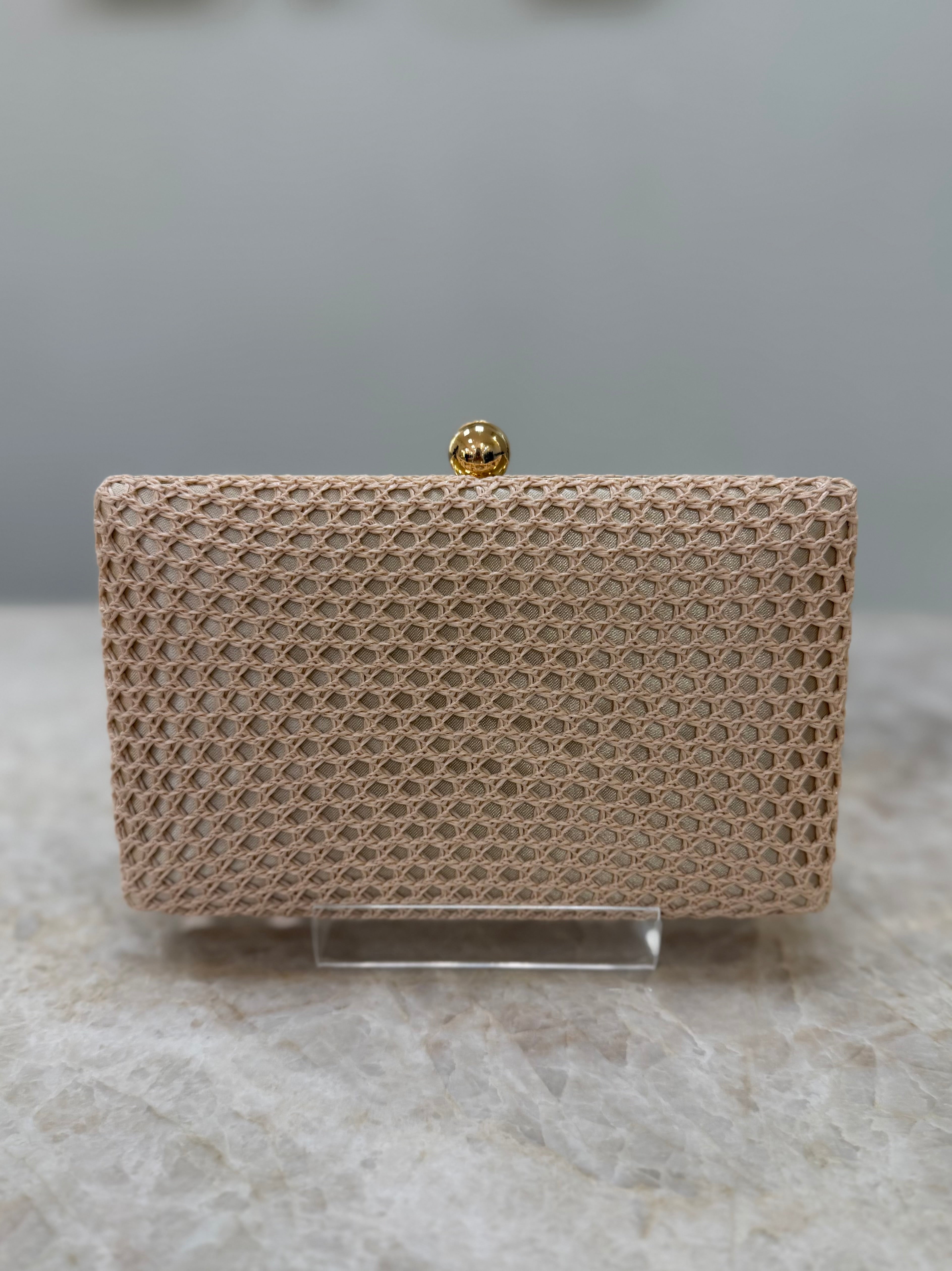 CLUTCH PALHA CHAMPAGNE