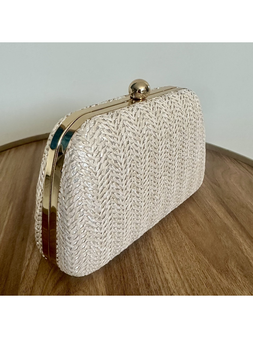 CLUTCH PALHA CHAMPAGNE