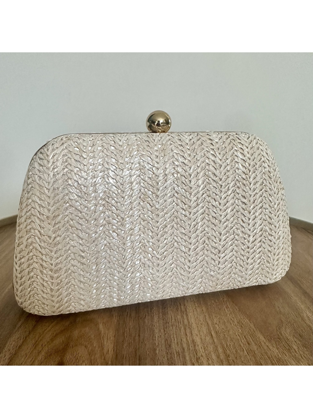 CLUTCH PALHA CHAMPAGNE
