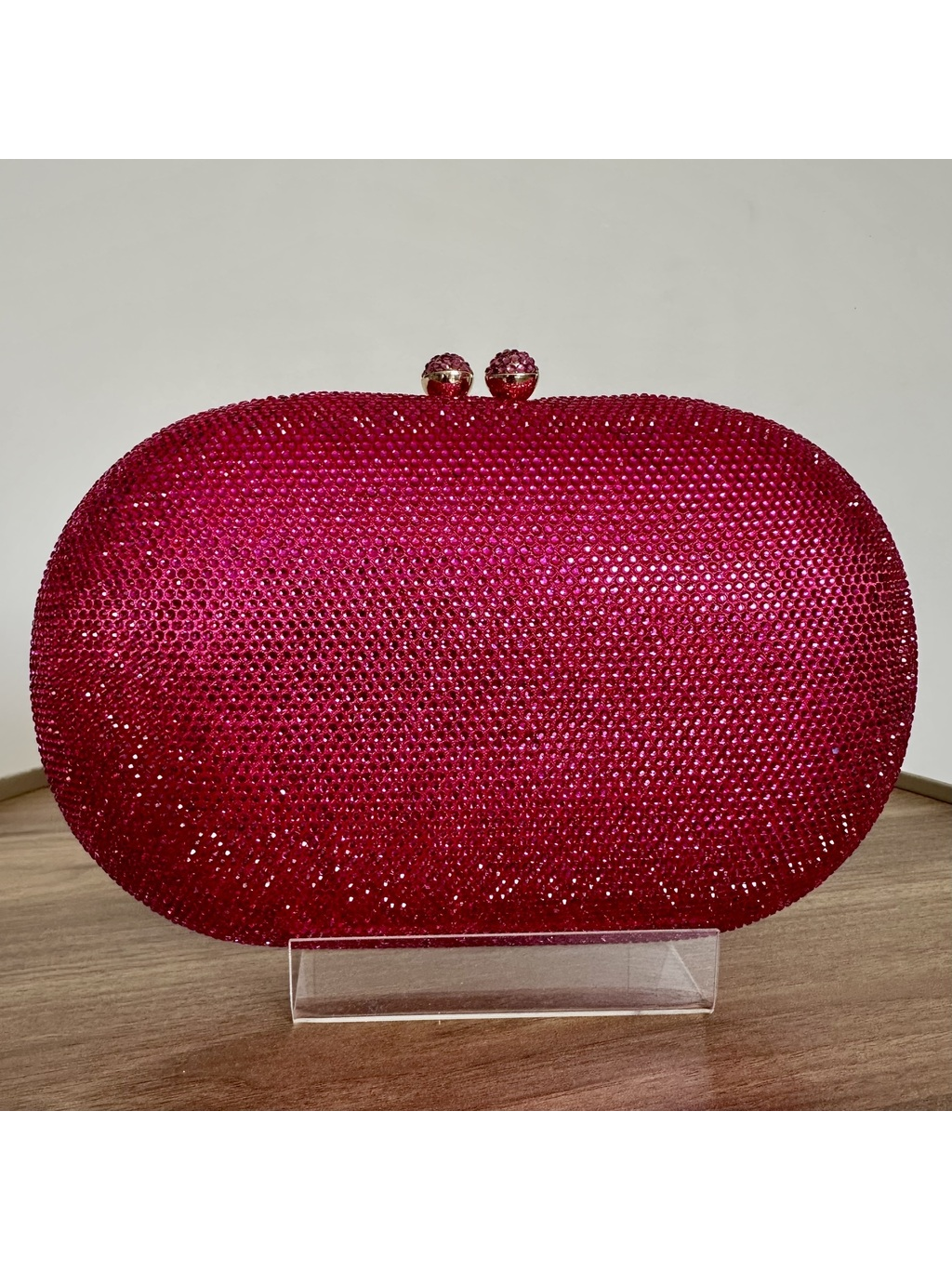 CLUTCH STRASS PINK OVAL