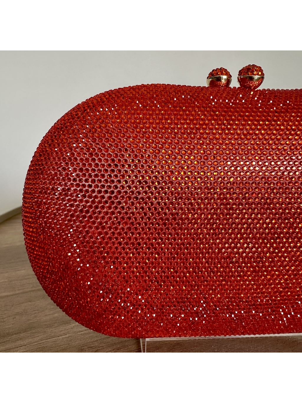 CLUTCH STRASS LARANJA OVAL