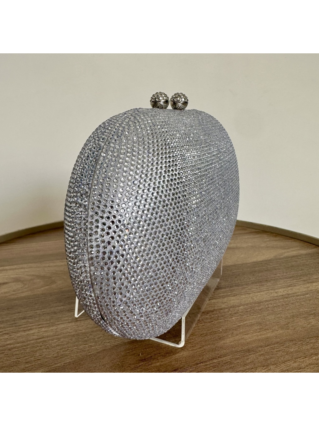 CLUTCH STRASS PRATA OVAL