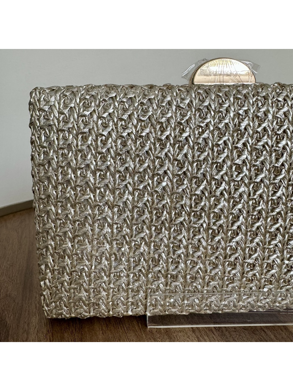 CLUTCH PALHA METALIZADA CHAMPAGNE