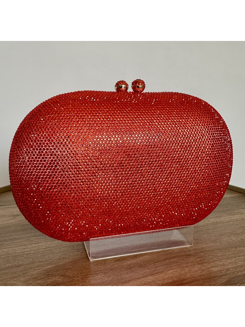 CLUTCH STRASS LARANJA OVAL