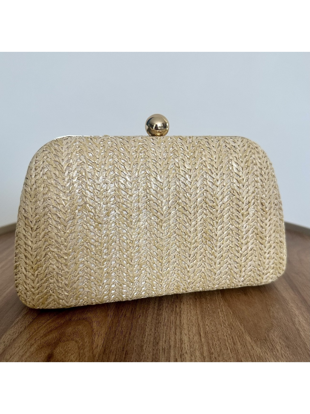 CLUTCH PALHA NUDE