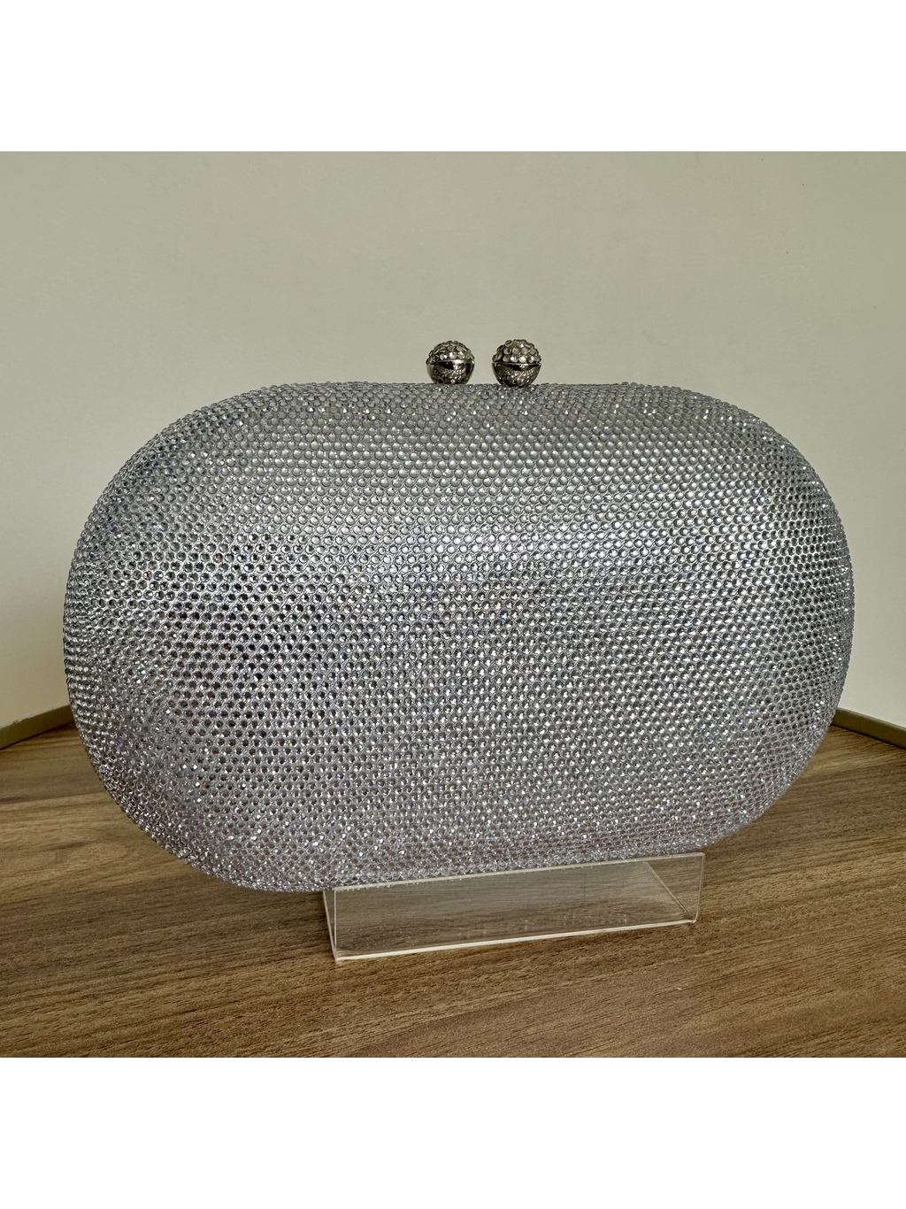 CLUTCH STRASS PRATA OVAL