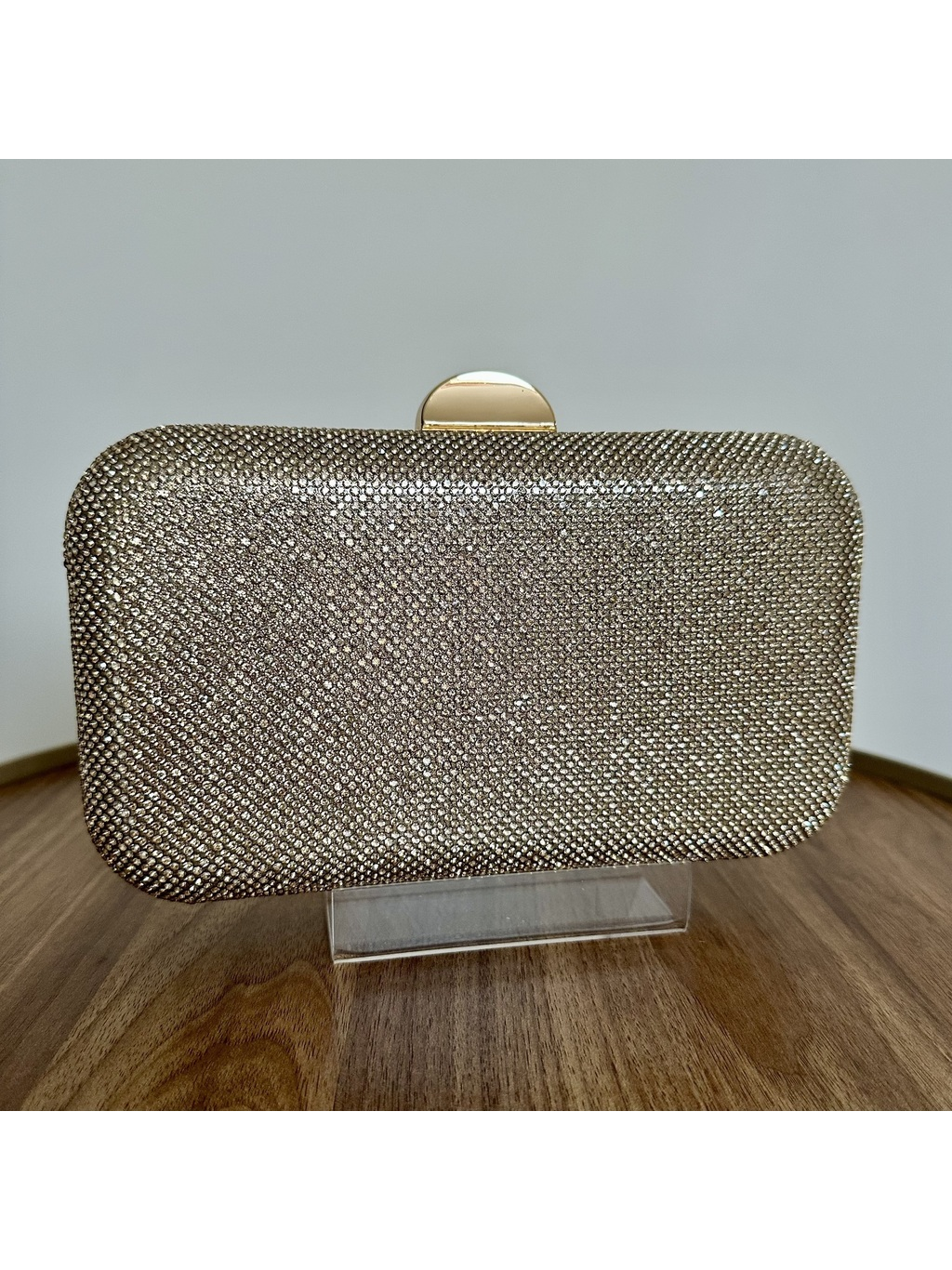 CLUTCH STRASS DOURADA FECHO METAL